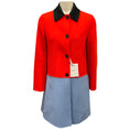 Load image into Gallery viewer, Christian Dior Bright Orange / Light Blue Double Face Fantaisie Coat
