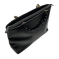 Load image into Gallery viewer, Gucci Vintage Black Leather Bamboo Handle Tote Handbag