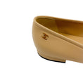 Load image into Gallery viewer, Chanel Beige / Black 2020 Pearl Embellished Grosgrain Cap Toe Lambskin Leather Ballerina Flats