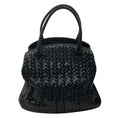 Load image into Gallery viewer, Bottega Veneta Black Intrecciato Woven Leather Double Top Handle Handbag