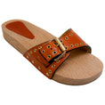 Load image into Gallery viewer, Isabel Marant Natural Leather Jaso Eyelet Grommet Wood Slide Sandals