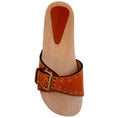 Load image into Gallery viewer, Isabel Marant Natural Leather Jaso Eyelet Grommet Wood Slide Sandals