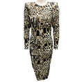 Load image into Gallery viewer, Alexandre Vauthier Beige / Black Lynx Print Ruched Jersey Cocktail Dress