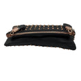 Load image into Gallery viewer, Thomas Wylde Black Day of the Dead Punk Leather Rose Gold Skull Stud Clutch Bag