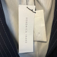 Load image into Gallery viewer, Veronica Beard Navy / White Stripe Taylor Lace Up Side Blazer