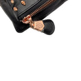 Load image into Gallery viewer, Thomas Wylde Black Day of the Dead Punk Leather Rose Gold Skull Stud Clutch Bag