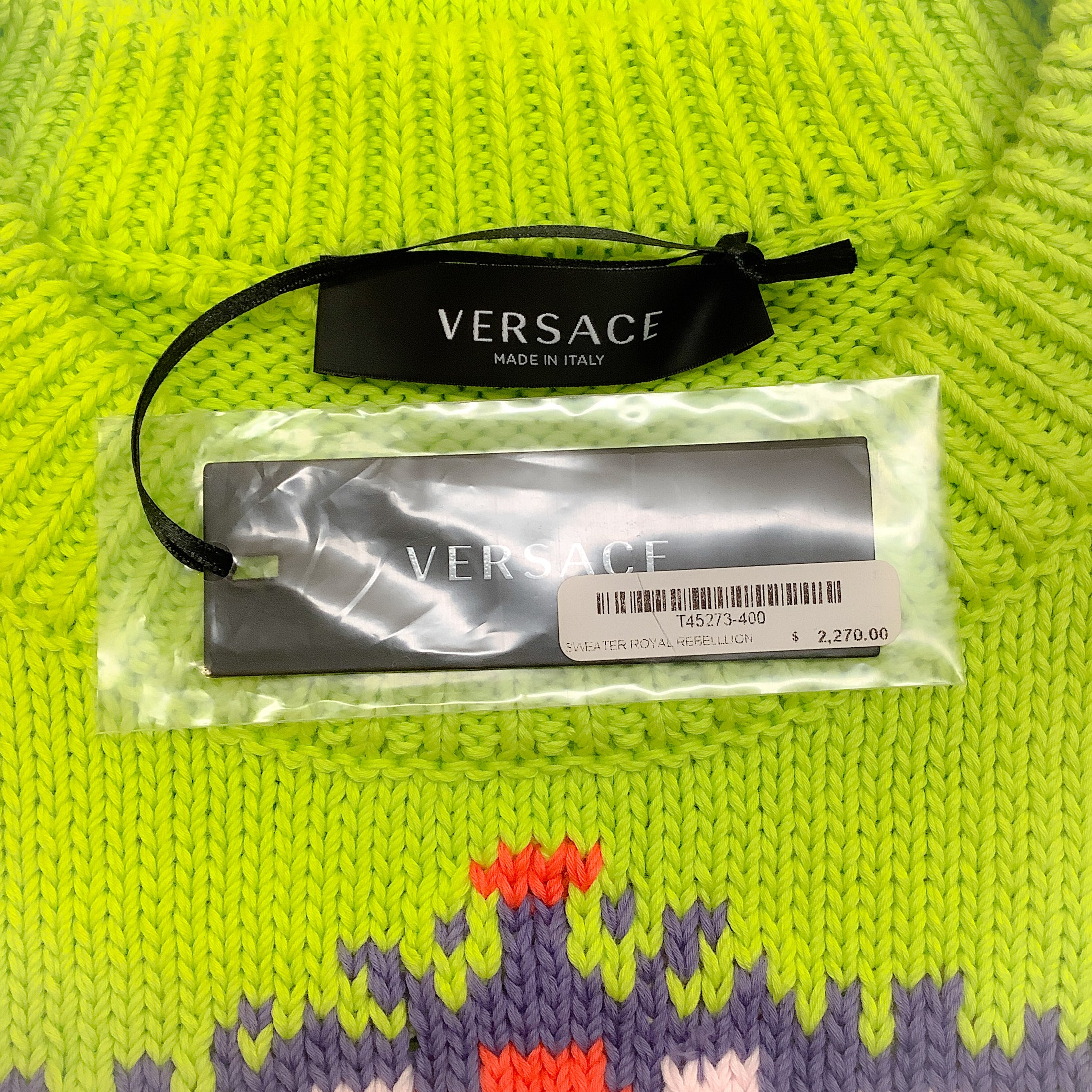 Versace Royal Rebellion Intarsia Knit Sweater