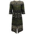 Load image into Gallery viewer, Oscar de la Renta Olive / Black Raffia and Sequin Embellished 3/4 Sleeve Coat