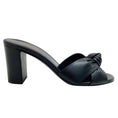 Load image into Gallery viewer, Saint Laurent Black Leather Twist Slide Sandals

