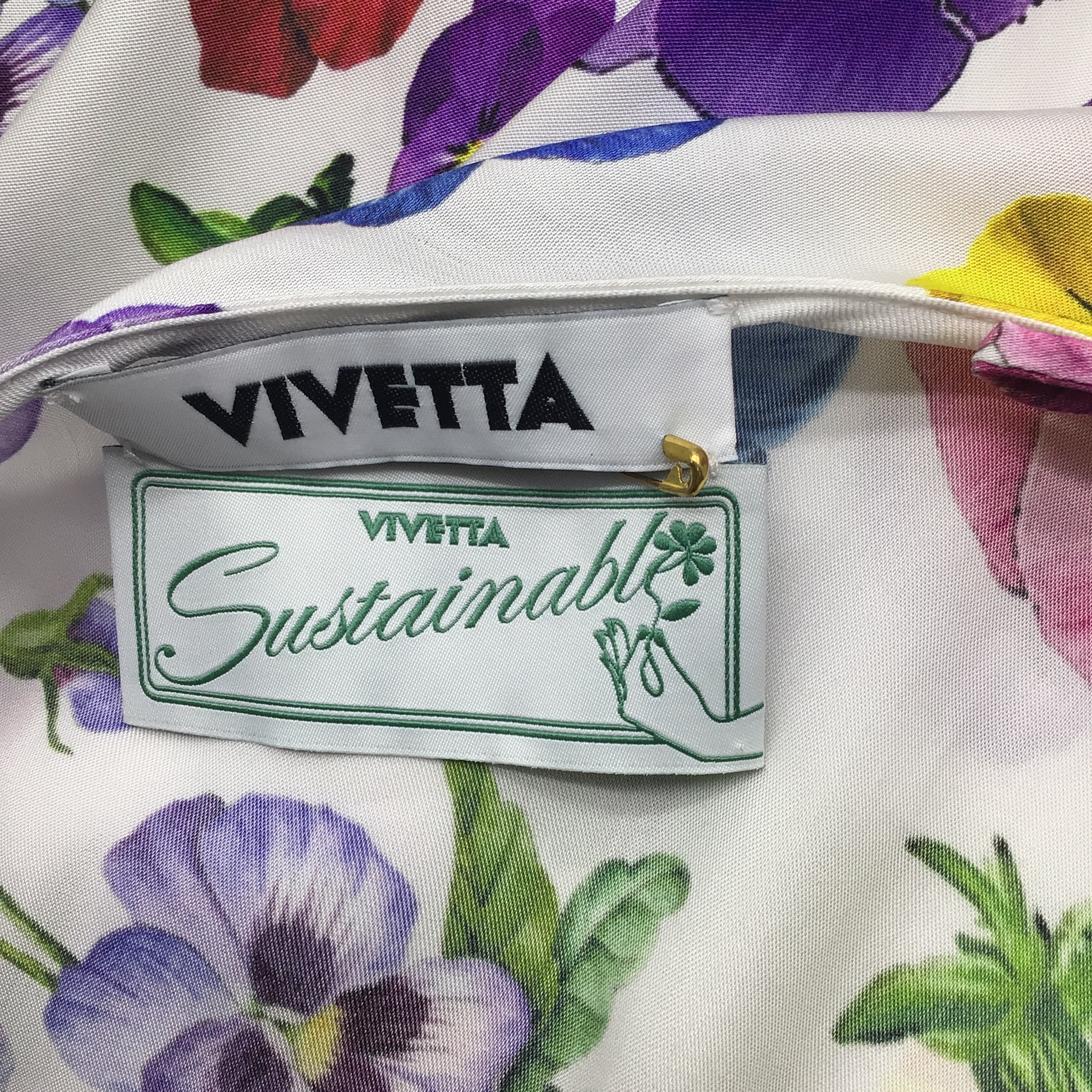 Vivetta White Multi Floral Printed Sleeveless Midi Dress