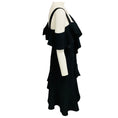 Load image into Gallery viewer, Proenza Schouler Black Ruffled Crepe Asymmetric Cocktail Dress
