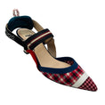 Load image into Gallery viewer, Fendi Red Multi Colibri Gingham Plaid Slingback Pumps