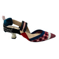 Load image into Gallery viewer, Fendi Red Multi Colibri Gingham Plaid Slingback Pumps