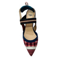 Load image into Gallery viewer, Fendi Red Multi Colibri Gingham Plaid Slingback Pumps