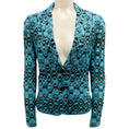 Load image into Gallery viewer, Missoni Turquoise / Black Metallic Knit Jacket