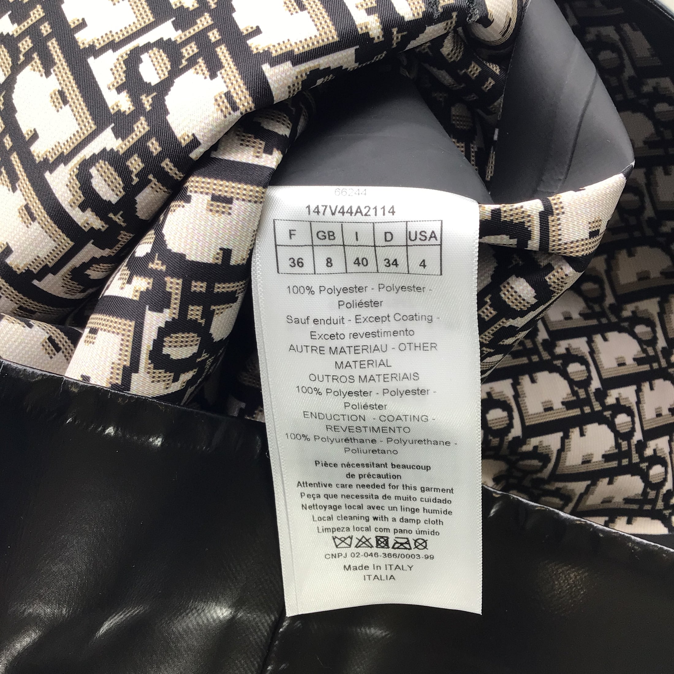 Christian Dior Black Button-Front Gloss Vinyl Jacket