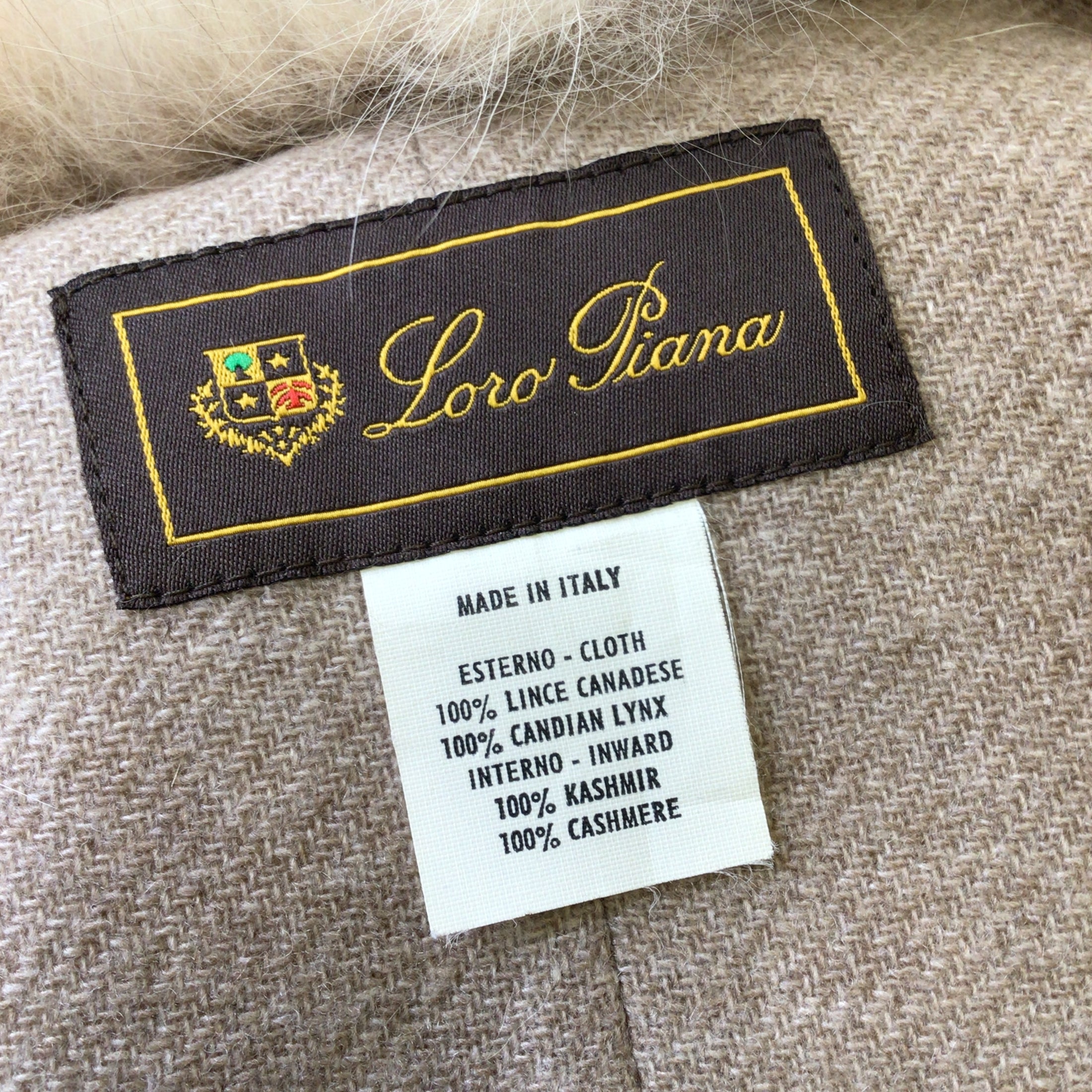 Loro Piana Beige Cashmere Lined Lynx Fur Vest