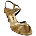 Load image into Gallery viewer, Barbara Bui Gold Strappy Criss Cross Sandals