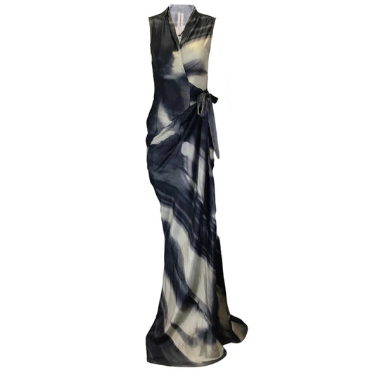 Rick Owens Black / Pearl Sleeveless Wrap Maxi Dress