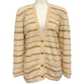Load image into Gallery viewer, Chanel Vintage Beige / Brown Striped Cashmere Cardigan Sweater
