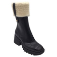 Load image into Gallery viewer, Chloe Betty Black / Ivory Shearling Trimmed Rubber Boots
