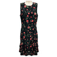 Load image into Gallery viewer, Michael Kors Collection Black / Rosewood Floral Crepe Dress