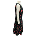 Load image into Gallery viewer, Michael Kors Collection Black / Rosewood Floral Crepe Dress