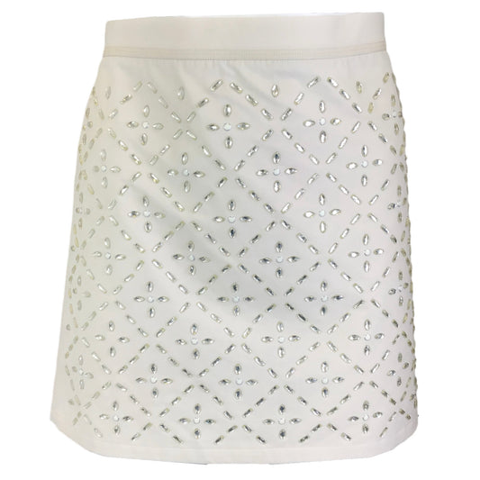 Koche Ivory Crystal Embellished Mini Skirt