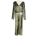 Load image into Gallery viewer, forte_forte Light Blue / Gold Metallic Velvet Top and Wide Leg Pants