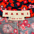 Load image into Gallery viewer, Marni Red / Navy 2021 Floral Print Midi Shirt Dress