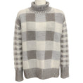Load image into Gallery viewer, NakedCashmere Taupe / Grey Square Cashmere Turtleneck Sweater