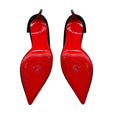 Load image into Gallery viewer, Christian Louboutin Black Pointed Toe Suede D'Orsay Pumps