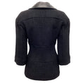 Load image into Gallery viewer, Chanel 2014 Supermarket Collection Black Boucle Jacket with Leather Collar