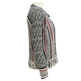 Load image into Gallery viewer, Oscar de la Renta Black / White / Red Fringe Cayenne Detail Jacket