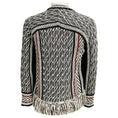 Load image into Gallery viewer, Oscar de la Renta Black / White / Red Fringe Cayenne Detail Jacket