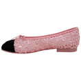 Load image into Gallery viewer, Chanel Pink Sequined Flats with Black Grosgrain Cap Toe
