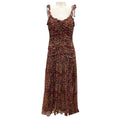 Load image into Gallery viewer, Ulla Johnson Purple / Tan Printed Silk Midi Dress