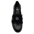 Load image into Gallery viewer, Christian Louboutin Black Nappa Leather and Suede Flora Moc Flat