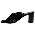 Load image into Gallery viewer, Saint Laurent Black Suede Eyelet Trim Loulou Sandals