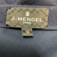 Load image into Gallery viewer, J. Mendel Navy Blue / Black Lamb Leather Trimmed Cashmere Midi Dress
