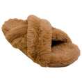 Load image into Gallery viewer, Anine Bing Camel Faux Fur Lizzie Slide Sandals