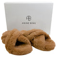 Load image into Gallery viewer, Anine Bing Camel Faux Fur Lizzie Slide Sandals