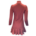 Load image into Gallery viewer, Francoise Bordeaux Bow Detail Mock Neck Long Sleeved Ruffled Hem Dress