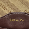 Load image into Gallery viewer, Balenciaga Brown Canvas Jacquard and Leather Diagonal Allover Logo XS Souvenir Belt Bag