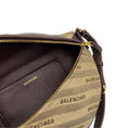 Load image into Gallery viewer, Balenciaga Brown Canvas Jacquard and Leather Diagonal Allover Logo XS Souvenir Belt Bag