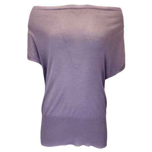 Hermes Purple Cashmere and Silk Knit Pullover Sweater
