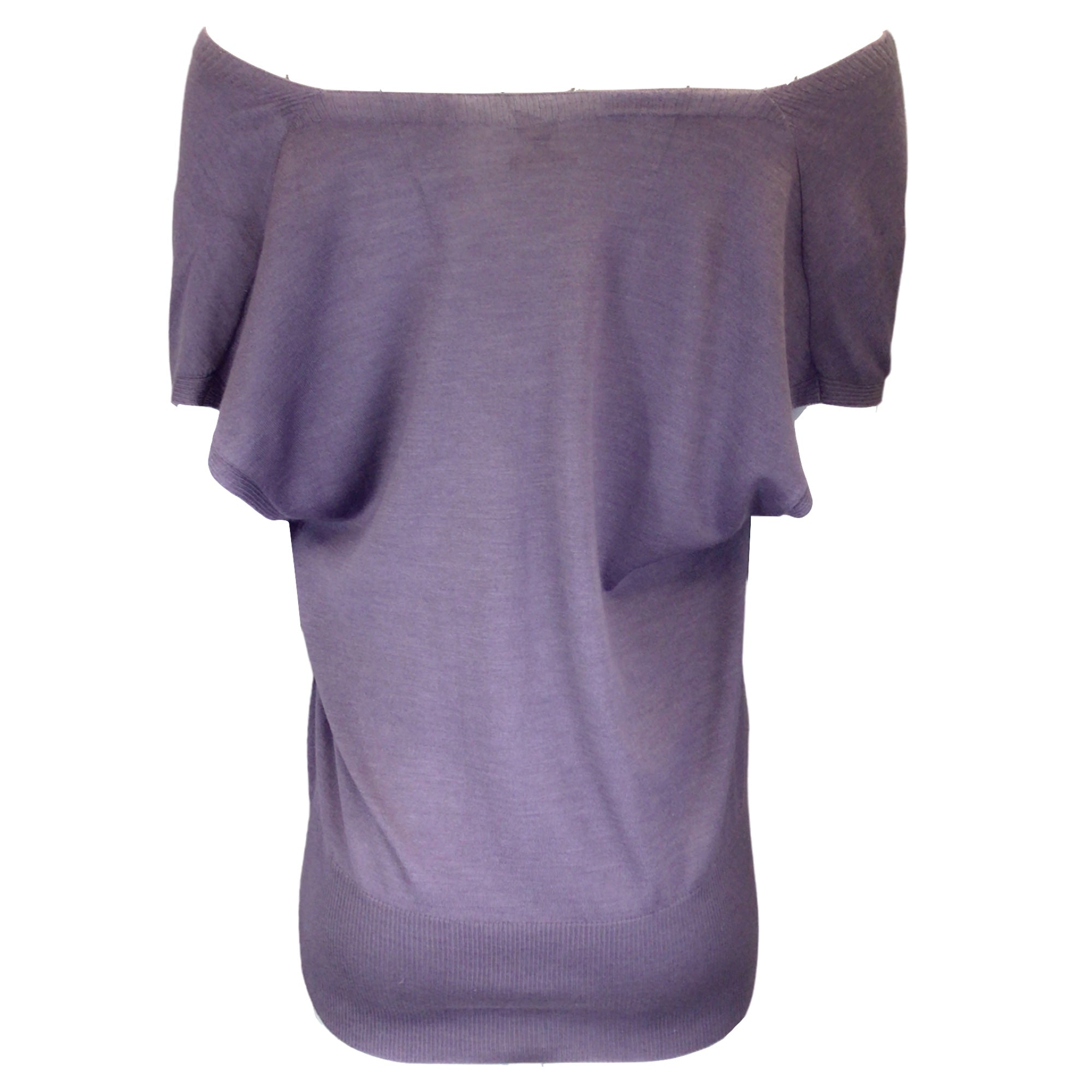 Hermes Purple Cashmere and Silk Knit Pullover Sweater
