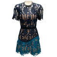 Load image into Gallery viewer, Self-Portrait Navy Blue / Teal Prairie Guipure Mini Dress