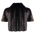 Load image into Gallery viewer, Oscar de la Renta Couture Navy Blue Cropped Mink Fur and Chinchilla Fur Jacket with Satin Lining