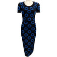 Load image into Gallery viewer, Alexander McQueen Black / Blue Iris Jacquard Knit Skirt and Top Set